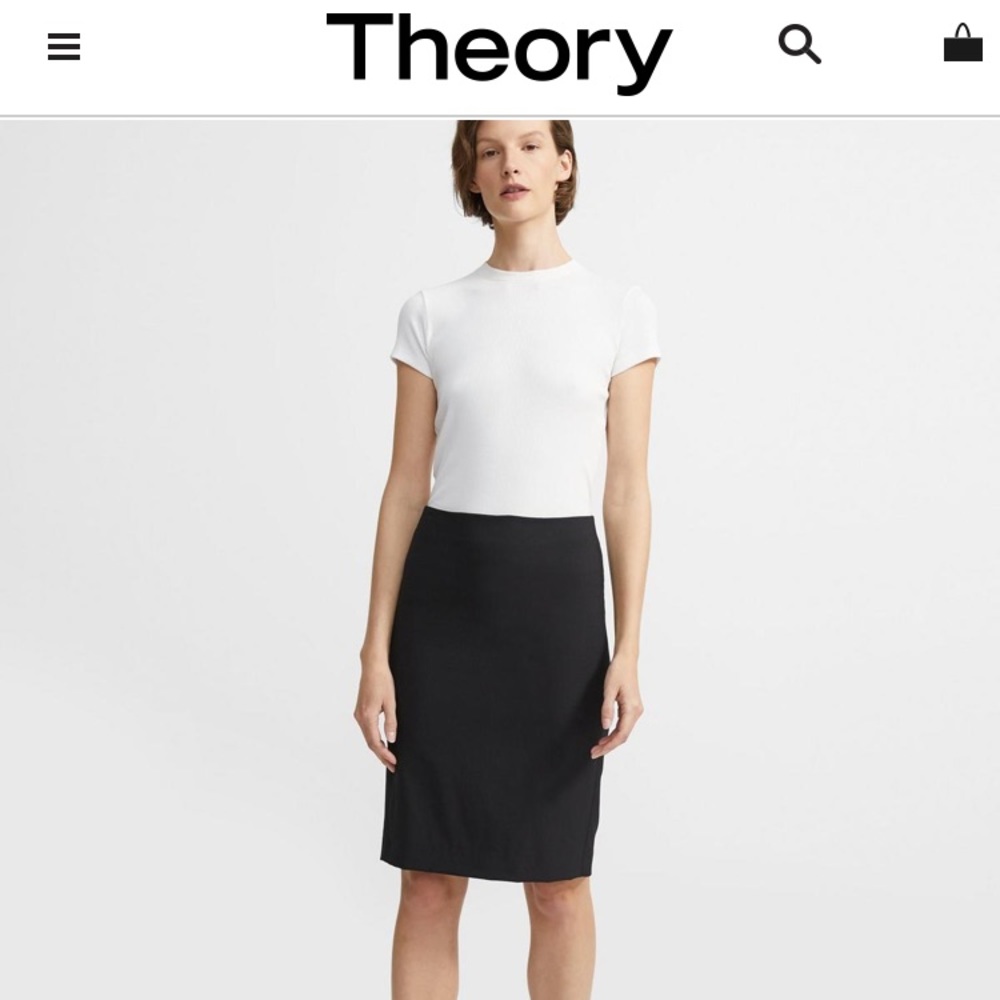 THEORY stretch wool pencil skirt